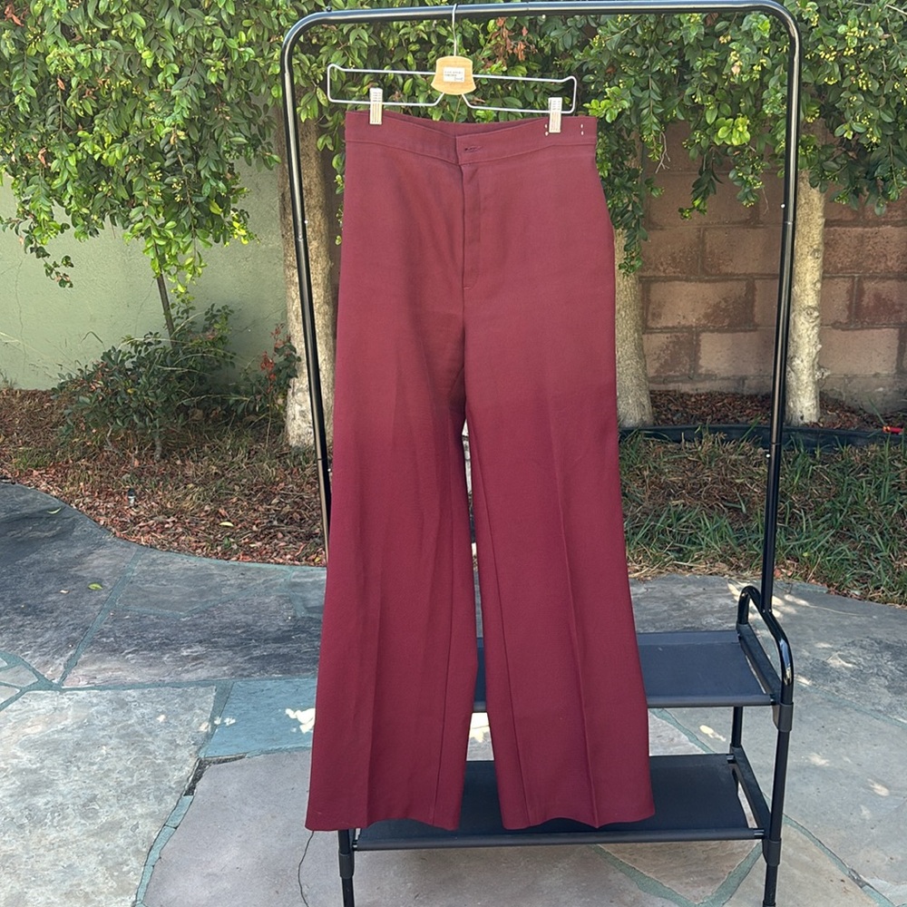 Vintage Levi’s 513 Oxblood Polyester Disco Pants | 70s 80s Slim Trousers 33x29
